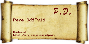 Pere Dávid névjegykártya