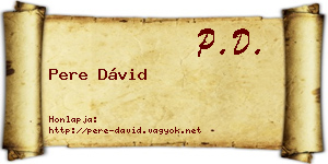 Pere Dávid névjegykártya
